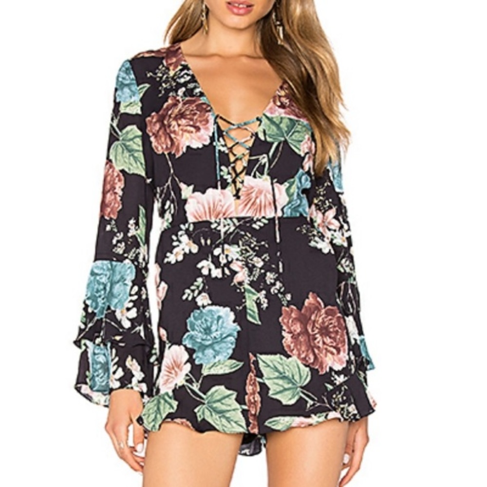 Bardot Black Floral Romper